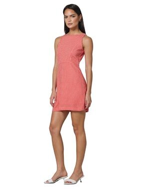Lusana | NWOT Carol Mini Dress in Gingham Corsa